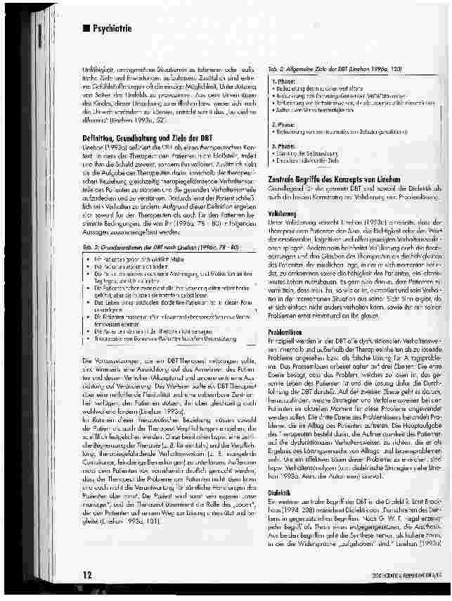 Vorschauseite 2: Die dialektisch-behaviorale Therapie (DBT) nach Marsha Linehan bei Borderline-Persönlichkeitsstörungen
