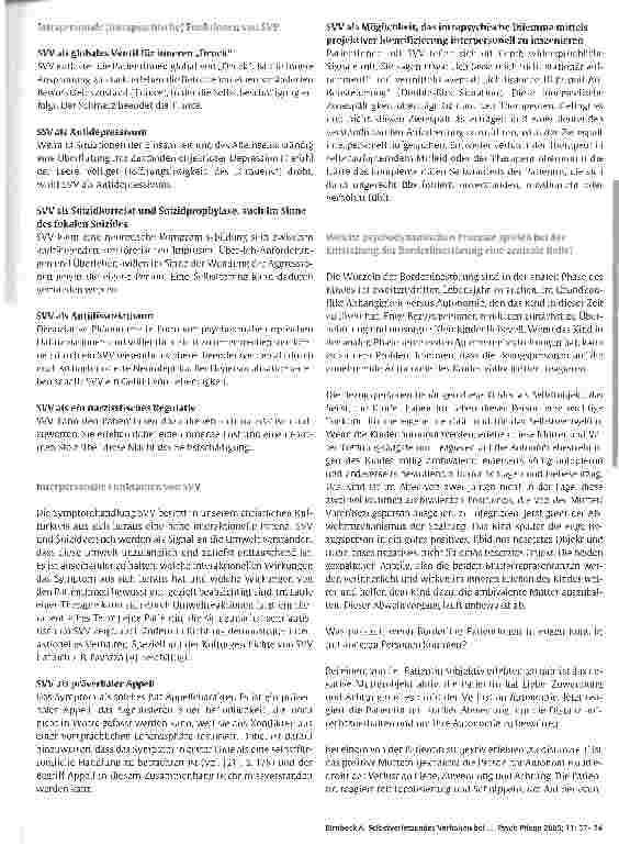 Vorschauseite 3: Selbstverletzendes Verhalten beiBorderline-Patientinnen und pflegerischer Umgangunter Berücksichtigung psychodynamischer Aspekte