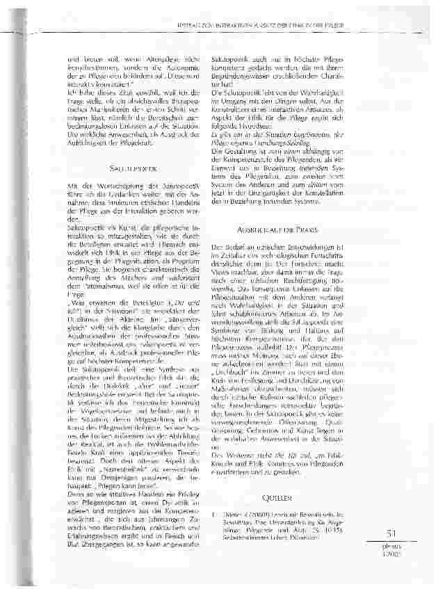 Vorschauseite 4: BEITRAG ZUM INTERAKTIVEN ANSATZ DERETHIK IN DER PFLEGE