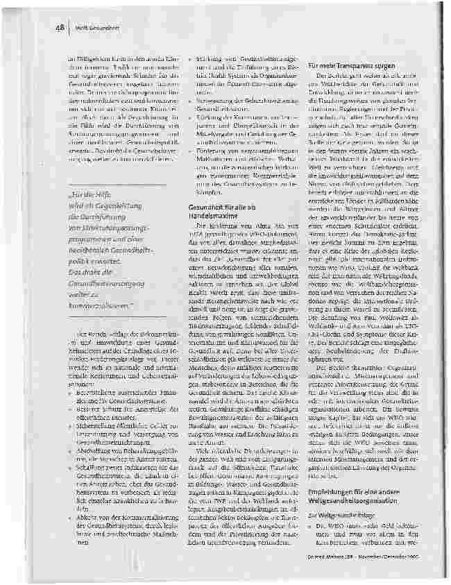 Vorschauseite 3: Geiz macht krankmedico international stellt den ersten alternativen Weltgesundheitsbericht vor
