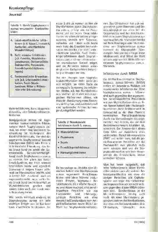 Vorschauseite 2: Nosokomiale Staphylokokken-Infektionen