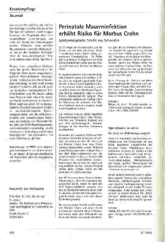 Vorschauseite 4: Nosokomiale Staphylokokken-Infektionen