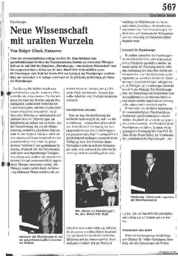 Vorschauseite 1: Neue Wissenschaft mit uralten Wurzeln - Phytotherapie