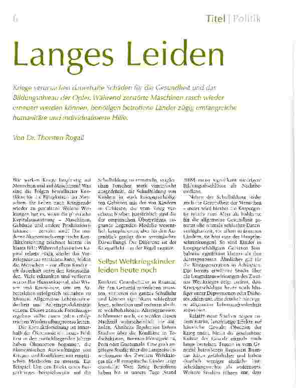 Vorschauseite 1: Langes Leiden