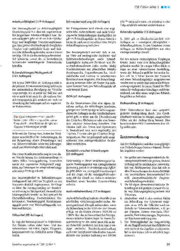 Vorschauseite 5: Versicherungsmedizinische Beratung in der PKV-welche Fragen stellen private Krankenversicherer ihrem Gesellschaftsarzt?