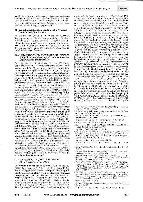 Vorschauseite 5: Zwischen Arbeitsrecht und Beamtenrecht: die Schadens-haftung der Tarifbeschäftigten des öffentlichen Dienstes