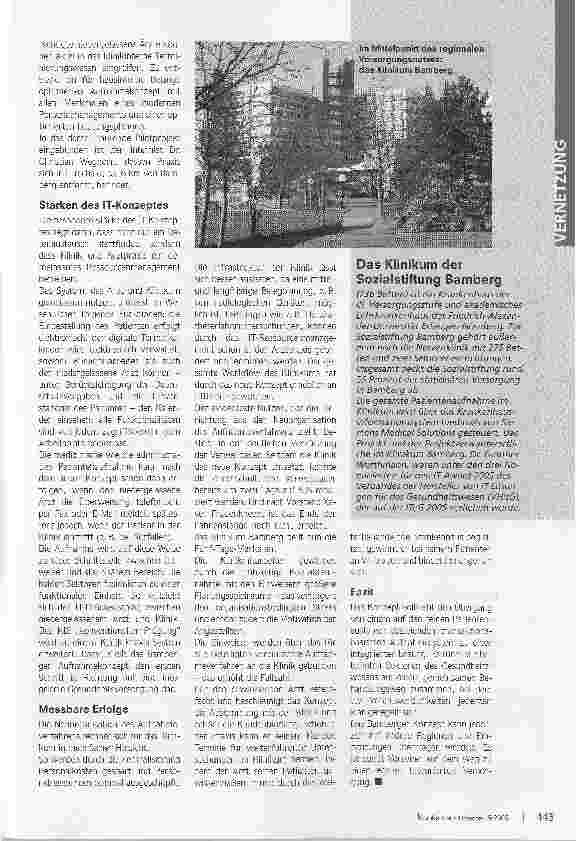 Vorschauseite 2: Die Kommunikations-DrehscheibeZentrales IT-Konzept für die abgestimmte Patientenaufnahme im Klinikum Bamberg