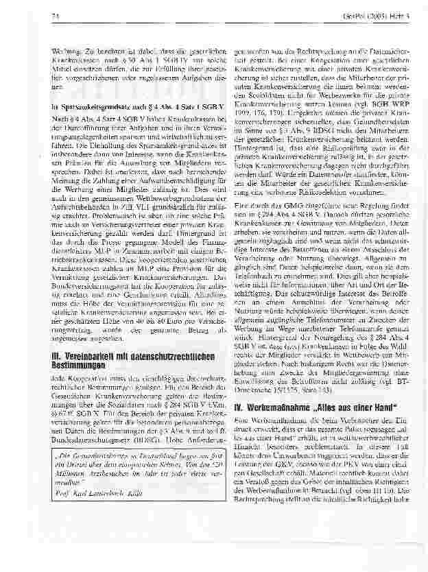 Vorschauseite 4: Zusatzversicherungen - ein Modell für die Zusammenarbeit zwischen gesetzlicherund privater Krankenversicherung? Darstellung anhand Wettbewerbs-, sozialund datenschutzrechtlicher B…