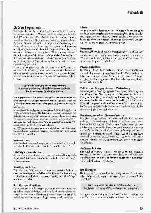 Vorschauseite 2: Das Marianne-Frostig-Konzept in der Ergotherapie Teil II: Das therapeutische Konzept