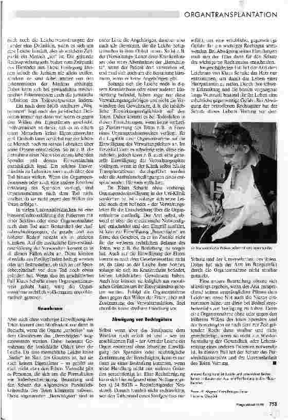 Vorschauseite 2: Totenruhe versus Lebensrettung Rechtliche Aspekte der Organentnahme
