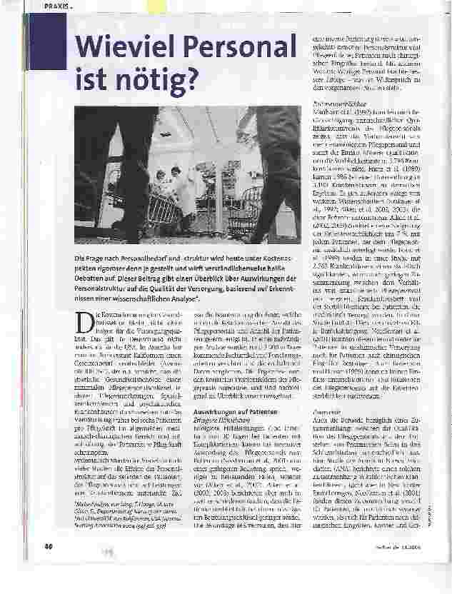 Vorschauseite 1: Wieviel Personal ist nötig?