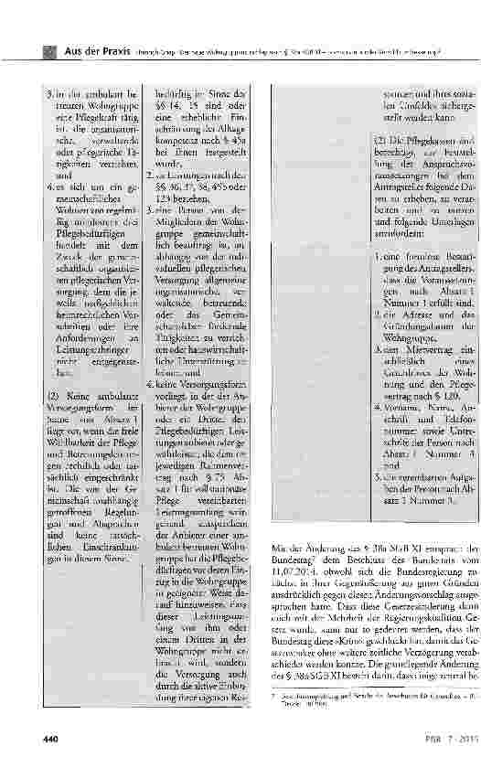 Vorschauseite 2: Der neue Wohngruppenzuschlag nach § 38a SGB XI - Bravourstück oder Verschlimmbesserung?