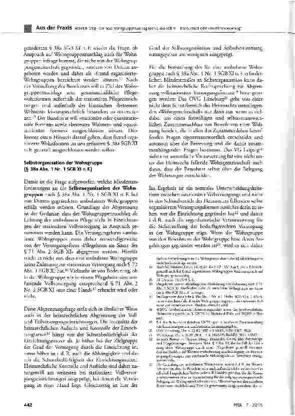 Vorschauseite 4: Der neue Wohngruppenzuschlag nach § 38a SGB XI - Bravourstück oder Verschlimmbesserung?