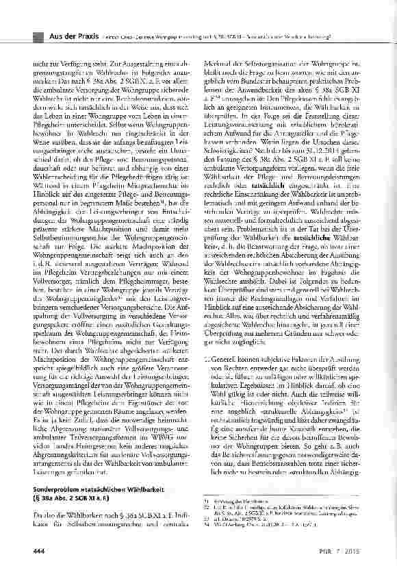 Vorschauseite 6: Der neue Wohngruppenzuschlag nach § 38a SGB XI - Bravourstück oder Verschlimmbesserung?