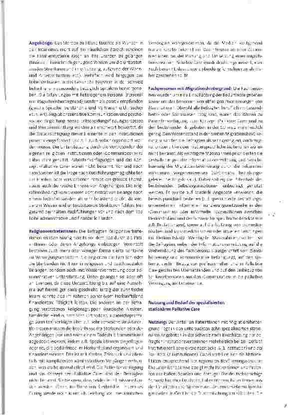 Vorschauseite 2: Migrationssensitive Palliative Care -Bedarf und Bedürfnisse der Migrations bevölkerung in der Schweiz
