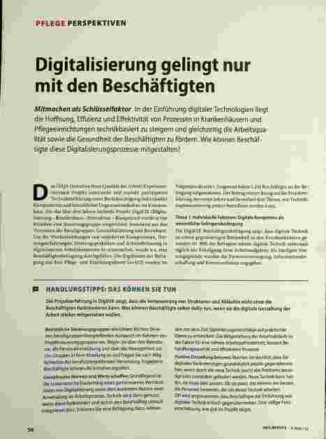 Vorschauseite 1: Digitalisierung gelingt nur mit den Beschäftigten