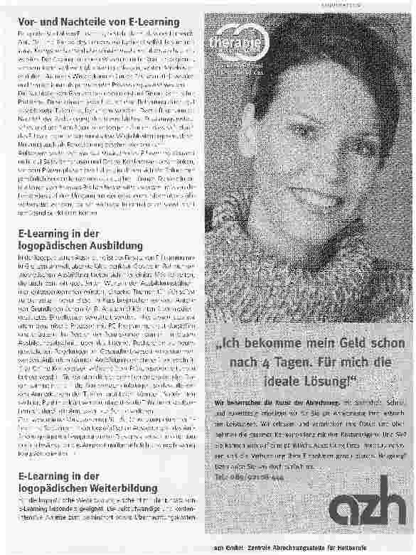 Vorschauseite 4: E-Learning für Logopädlnnen - Zukunftsvision oder Realität?