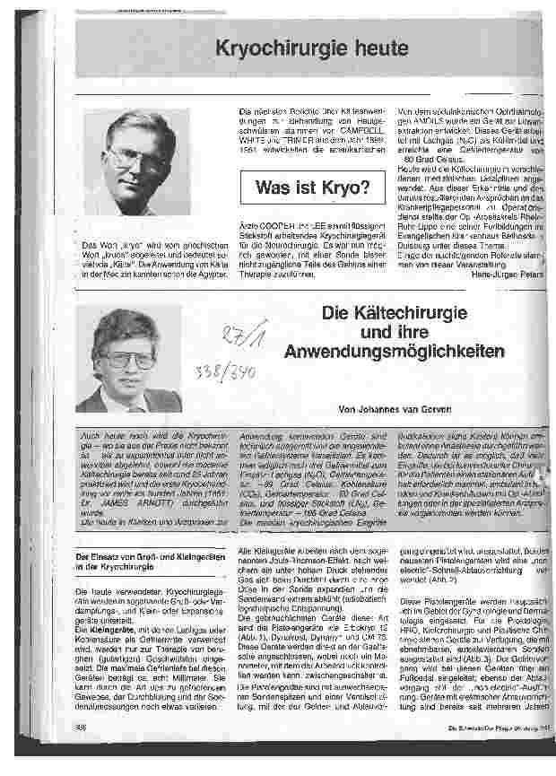 Vorschauseite 1: Die Kältechirurgie und ihre Anwendungsmöglichkeiten
