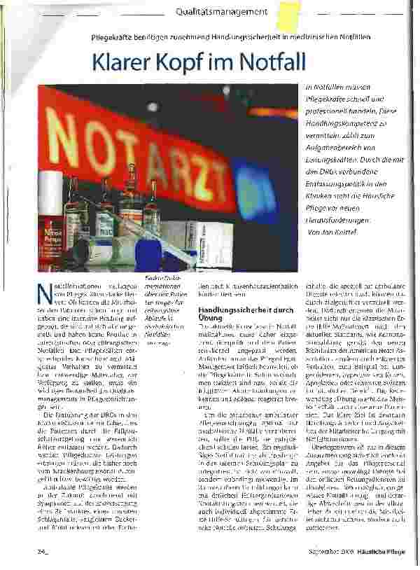 Vorschauseite 1: Klarer Kopf im Notfall