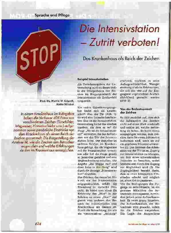 Vorschauseite 1: Die Intensivstation - Zutritt verboten!