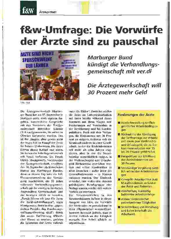 Vorschauseite 1: f&w-Umfrage: Die Vorwürfe der Ärzte sind zu pauschal