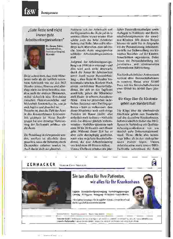 Vorschauseite 3: f&w-Umfrage: Die Vorwürfe der Ärzte sind zu pauschal