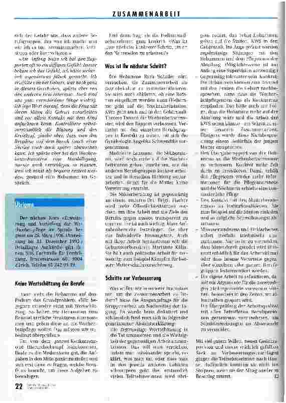 Vorschauseite 3: Zwischen Konkurrenz und Unsicherheit Nahtstellen bei der Begleitung von Mutter und Kind