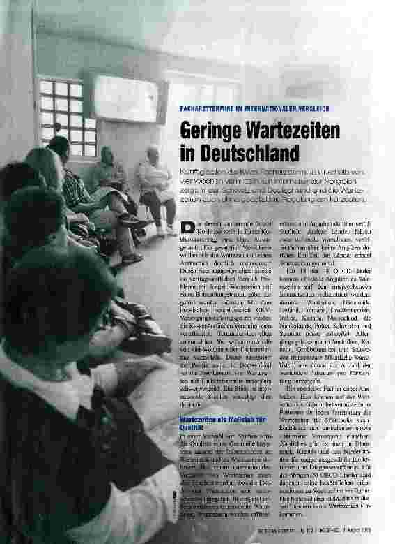 Vorschauseite 1: Geringe Wartezeiten in Deutschland