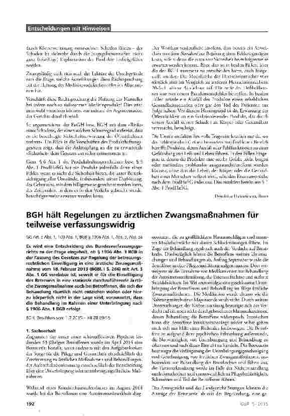 Vorschauseite 5: Fehlerverdacht-Vorliegen eines Produktfehlers bei medizinischen Implantaten