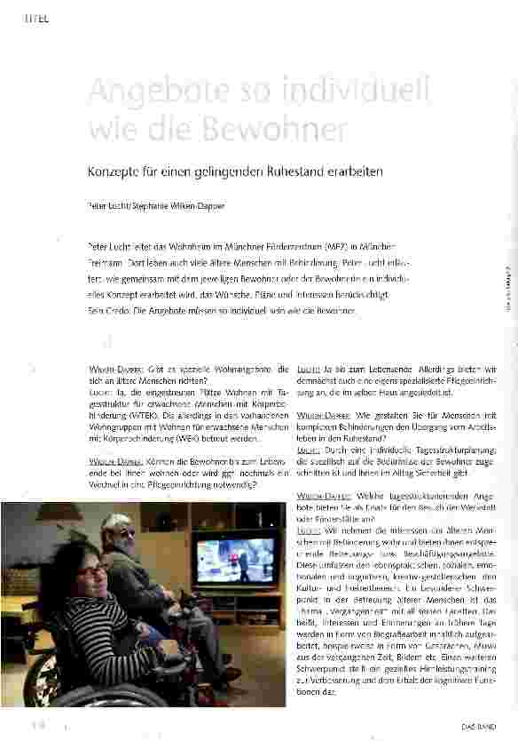 Vorschauseite 1: Angebote so individuell wie die Bewohner