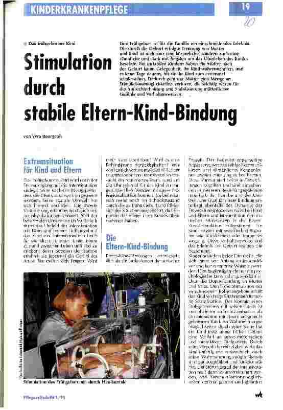 Vorschauseite 1: Stimulation durch stabile Eltern-Kind-Bindung
