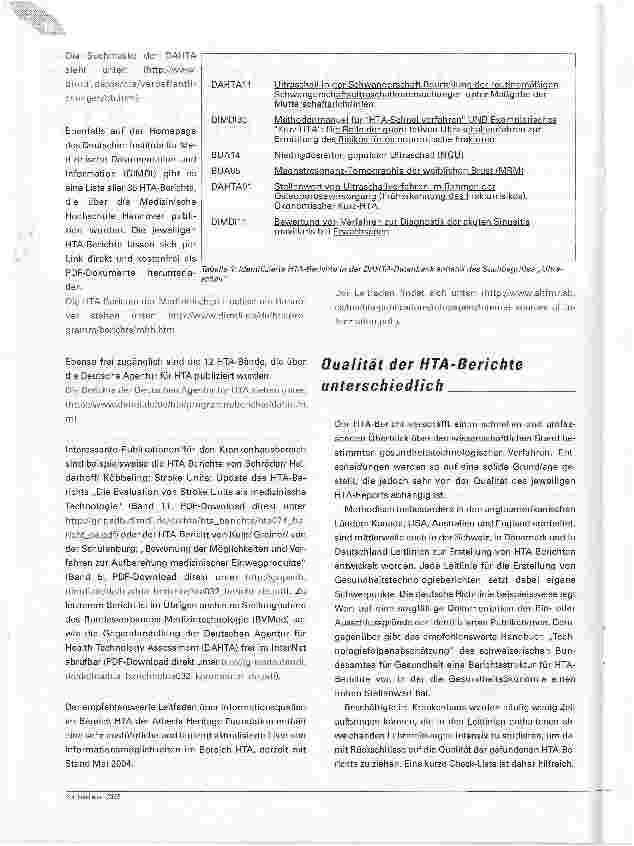Vorschauseite 3: Entscheidungshilfe HTA-Bericht Wie Gesundheitstechnologieberichte die Qualität im Krankenhausalltag sichern können