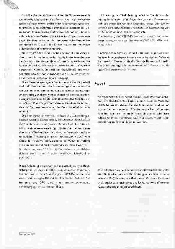 Vorschauseite 5: Entscheidungshilfe HTA-Bericht Wie Gesundheitstechnologieberichte die Qualität im Krankenhausalltag sichern können