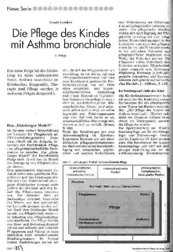 Vorschauseite 1: Die Pflege des Kindes mit Asthma bronchiale 1. Folge