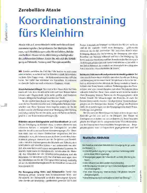 Vorschauseite 1: Zerebelläre Ataxie Koordinationstraining fürs Kleinhirn