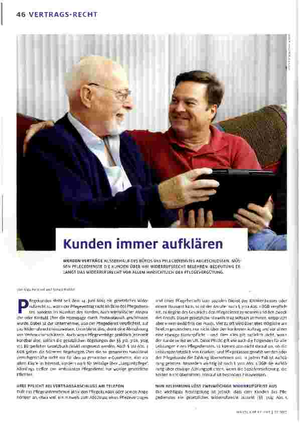 Vorschauseite 1: Kunden immer aufklären