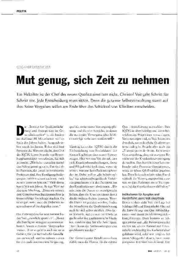Vorschauseite 1: Mut genug, sich Zeit zu nehmen