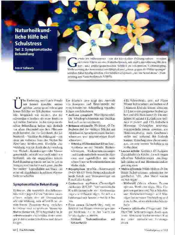 Vorschauseite 1: Naturheilkundliche-Hilfe bei Schulstress Teil 2