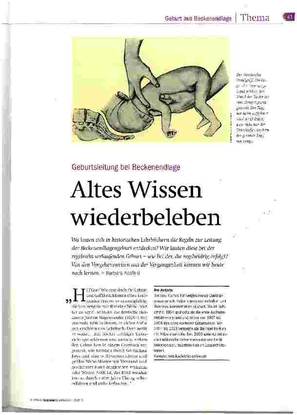 Vorschauseite 1: Geburtsleitung bei Beckenendlage Altes Wissen wiederbeleben