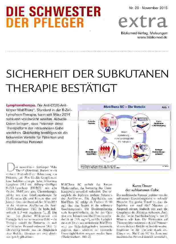 Vorschauseite 1: SICHERHEIT DER SUBKUTANEN THERAPIE BESTÄTIGT