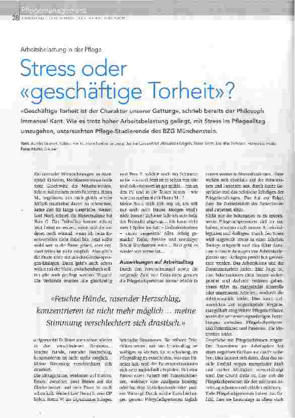 Vorschauseite 1: Stress oder geschäftigte Torheit?