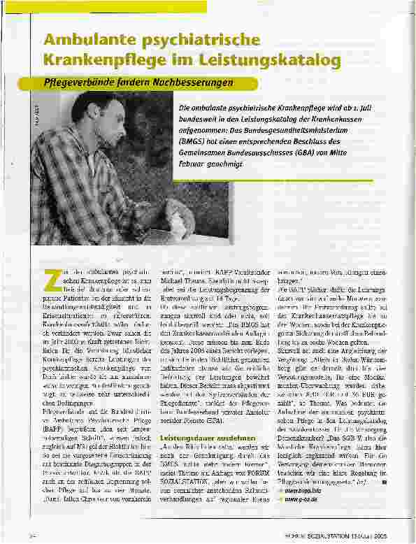 Vorschauseite 1: Ambulante psychiatrische Krankenpflege im Leistungskatalog