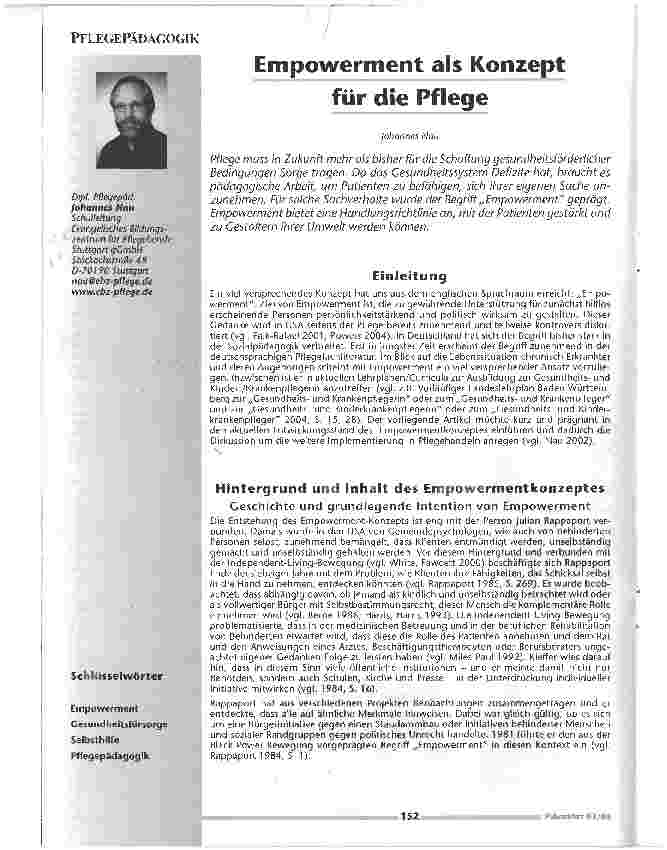 Vorschauseite 1: Empowerment als Konzept für die Pflege