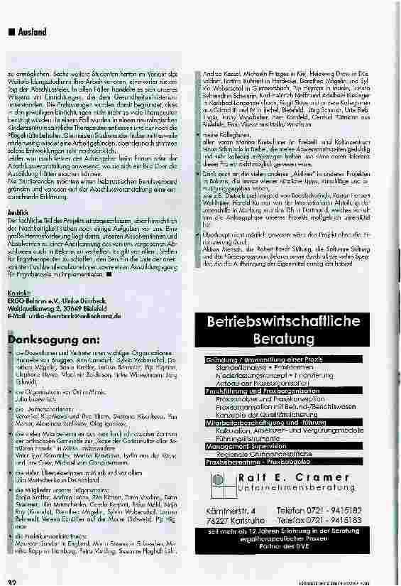 Vorschauseite 3: Weiterbildungsstudiengang Ergotherapie in Minsk/ Belarus (Weißrussland) erfolgreich abgeschlossen