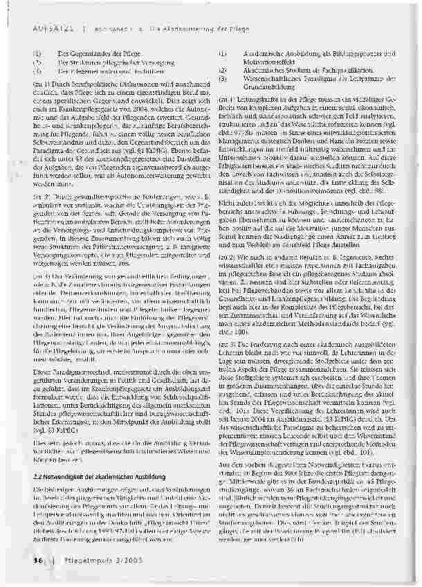 Vorschauseite 2: Die Akademisierung der Pflege