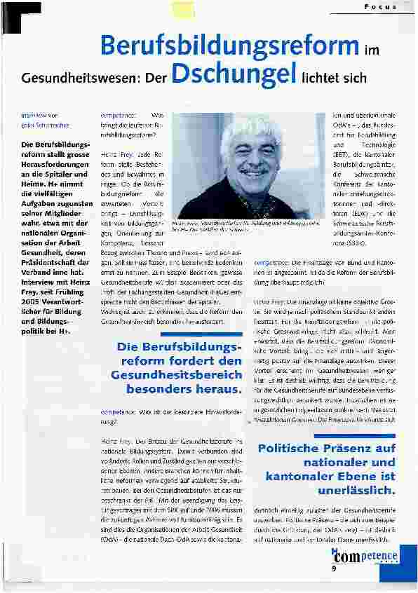 Vorschauseite 1: Berufsbildungsreform im Gesundheitswesen: Der Dschungel lichtet sich