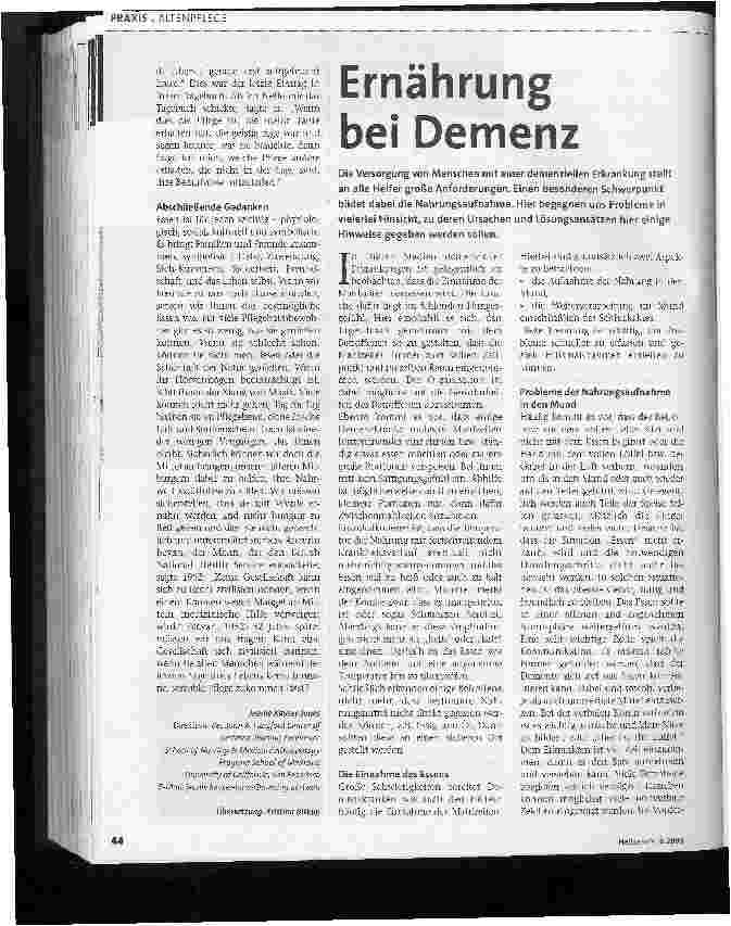 Vorschauseite 1: Ernährung bei Demenz