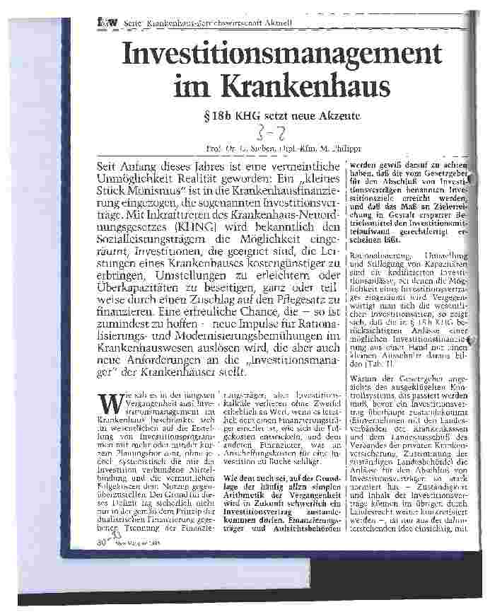 Vorschauseite 1: Investitionsmanagement im Krankenhaus