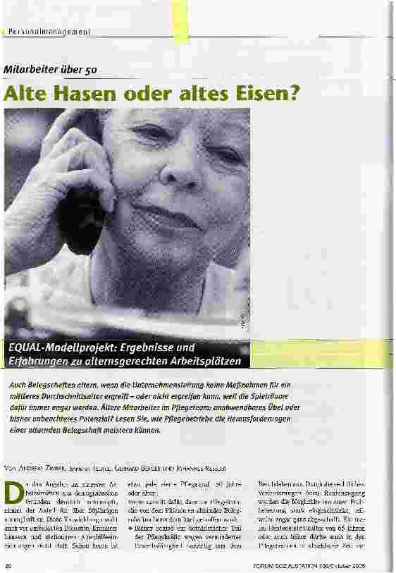 Vorschauseite 1: Mitarbeiter über 50. Alte Hasen oder altes Eisen?