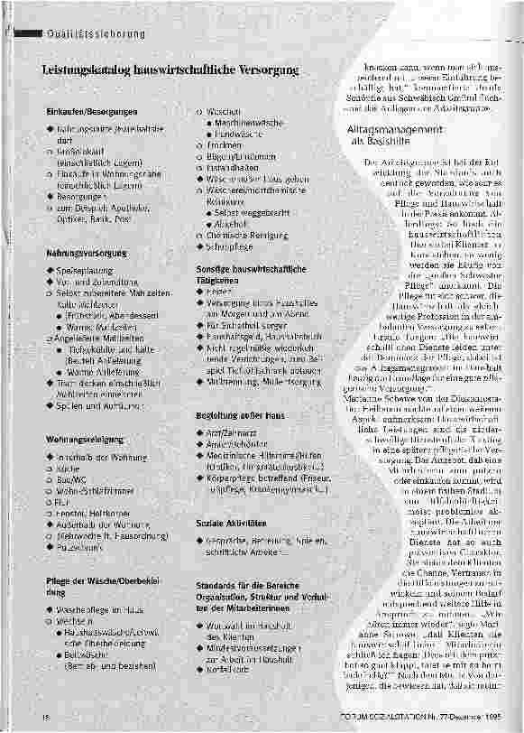 Vorschauseite 3: Da weiß frau doch, was zu tun ist Standards für hauswirtschaftliche Leistungen